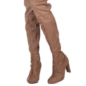 Charlotte Russe Taupe Suede Boots